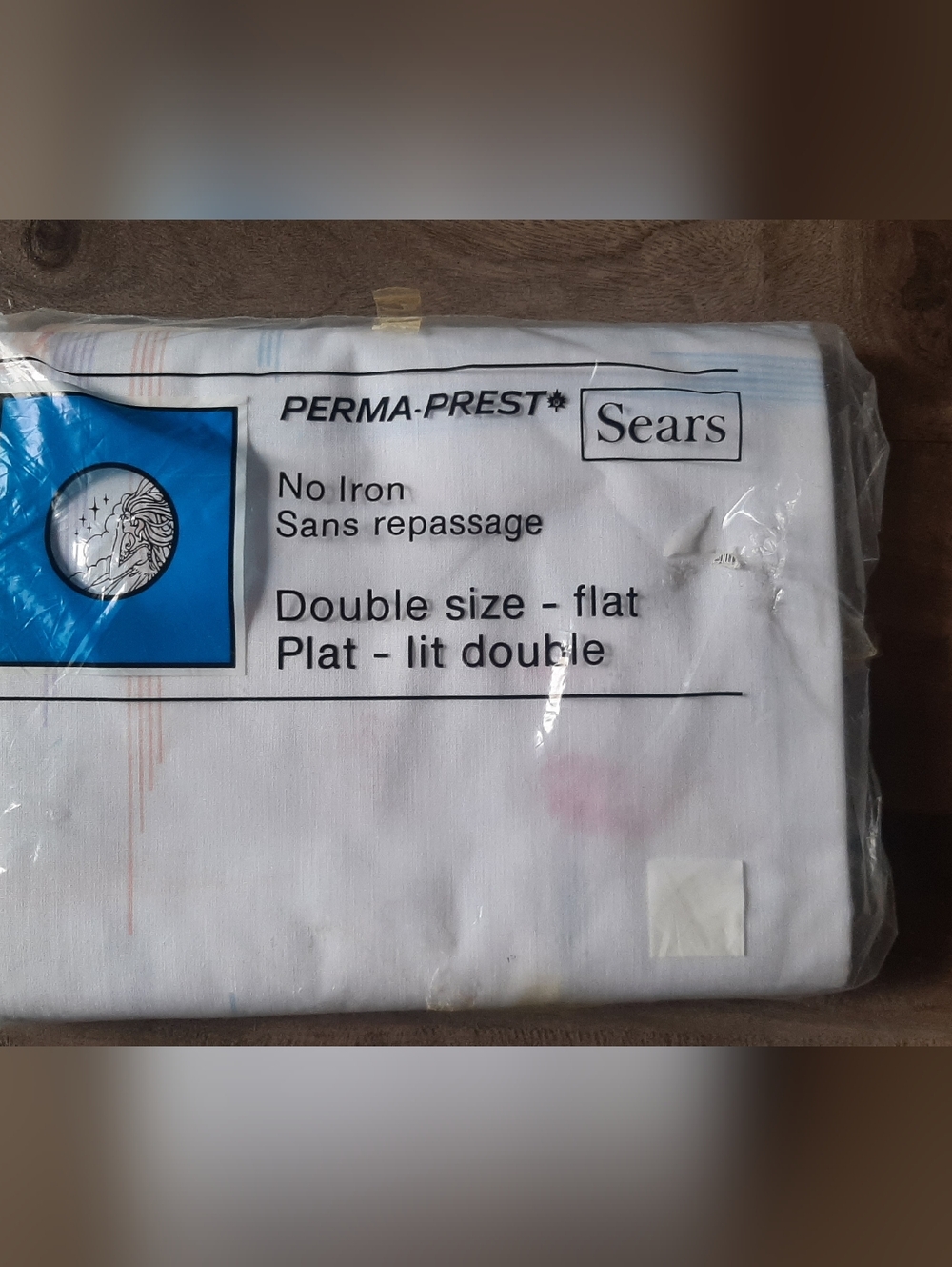 Vintage Perma Prest Sears No Iron Double Flat Cotton/Polyester Blend